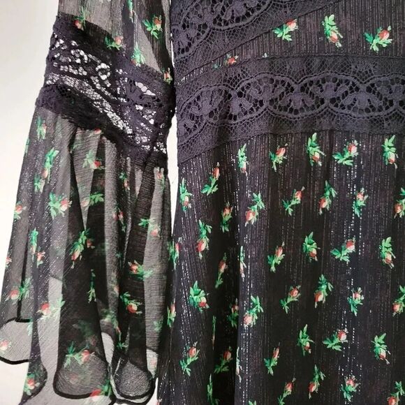⭐Rare⭐Anna sui floral chiffon maxi dress 2 - Picture 4 of 16